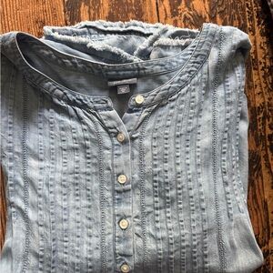 J. Jill Denim Blue Pleated Top